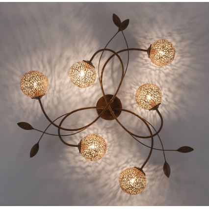 Paul Neuhaus 6398-48 - Plafonski luster GRETA 6xG9/40W/230V