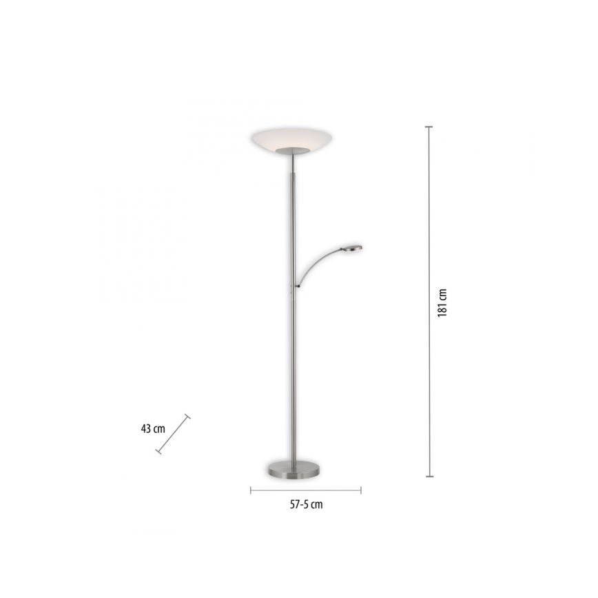 Paul Neuhaus 655-55 - LED prigušiva stojeća lampa ALFRED LED/28W+LED/4W/230V sjajni hrom