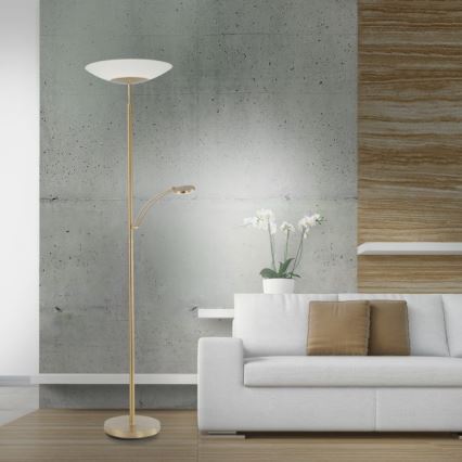 Paul Neuhaus 655-60 - LED prigušiva podna lampa ALFRED LED/28W/230V+LED/4W/230V mesing