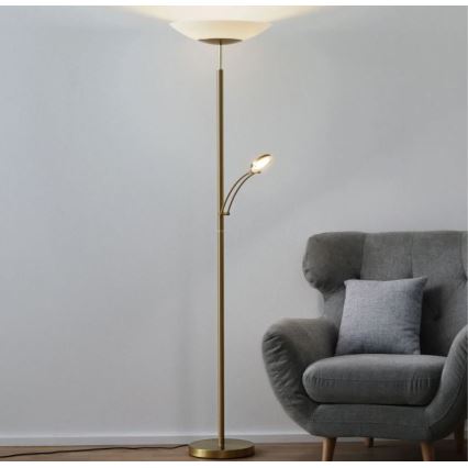 Paul Neuhaus 655-60 - LED prigušiva podna lampa ALFRED LED/28W/230V+LED/4W/230V mesing