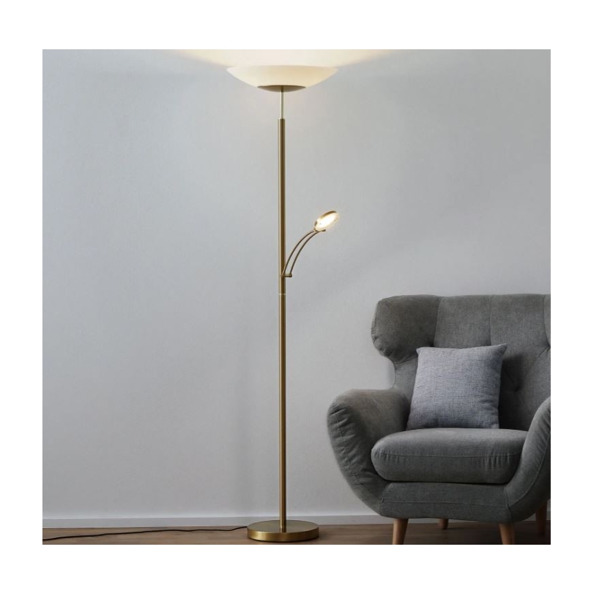 Paul Neuhaus 655-60 - LED prigušiva podna lampa ALFRED LED/28W/230V+LED/4W/230V mesing