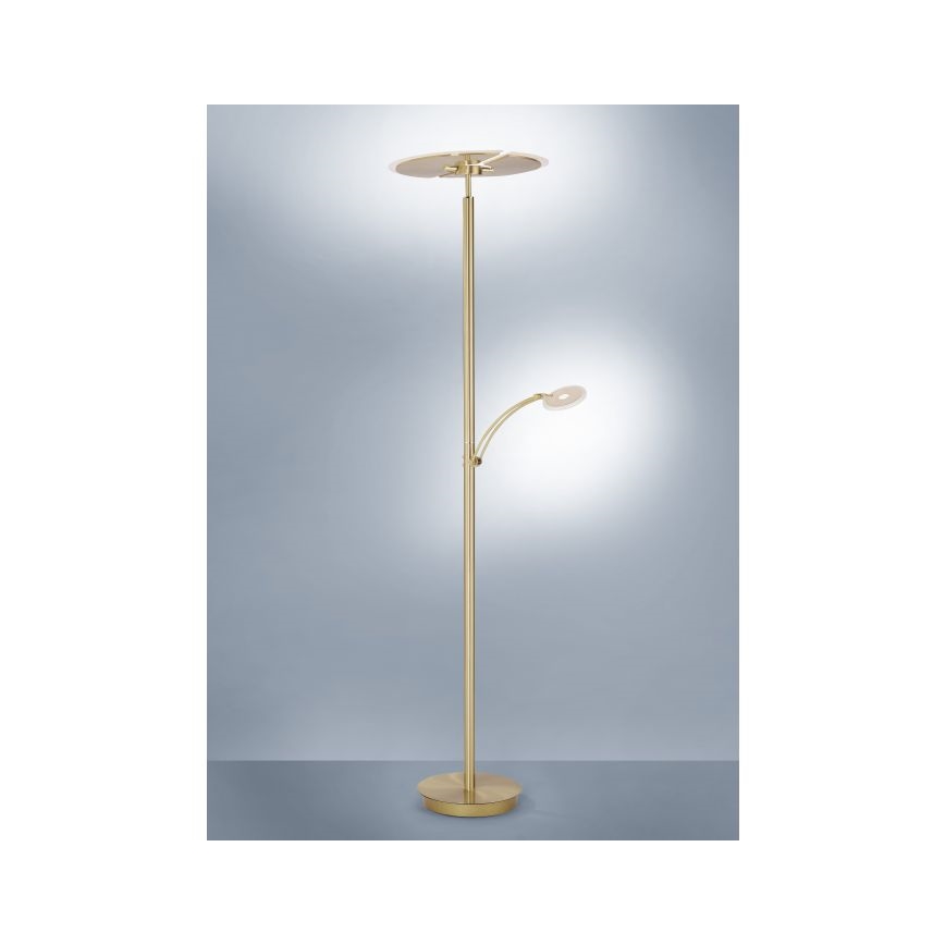 Paul Neuhaus 673-60 - LED prigušiva podna lampa ARTUR 2xLED/21W/230V+LED/6W zlatna