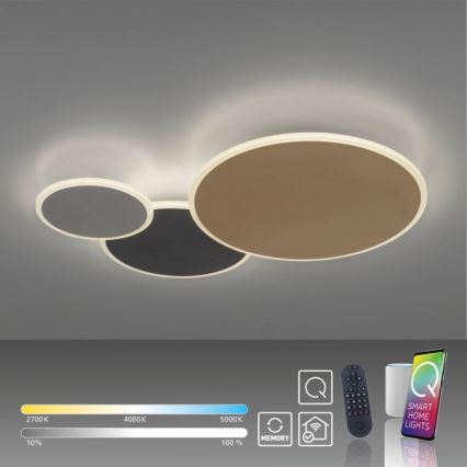 Paul Neuhaus 8007-70 - LED prigušiva plafonska svetiljka Q-PIATO LED/35W/230V 2700-5000K Wi-Fi + daljinski upravljač