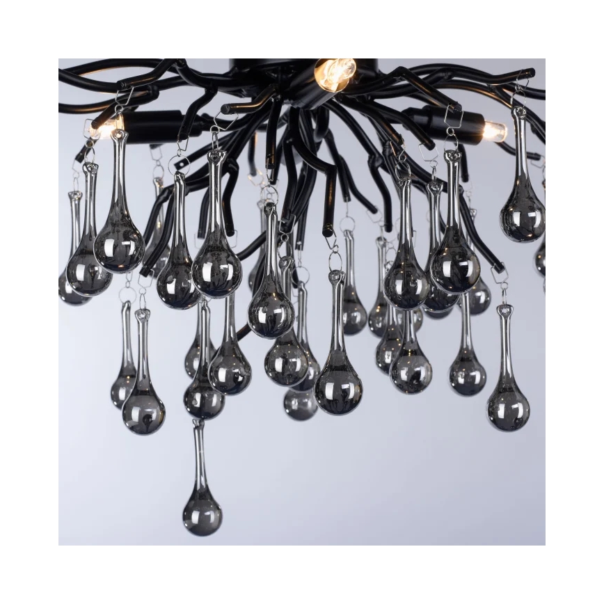 Paul Neuhaus 8090-18 - plafonski luster ICICLE 4xG9/40W/230V 30x60 cm crna