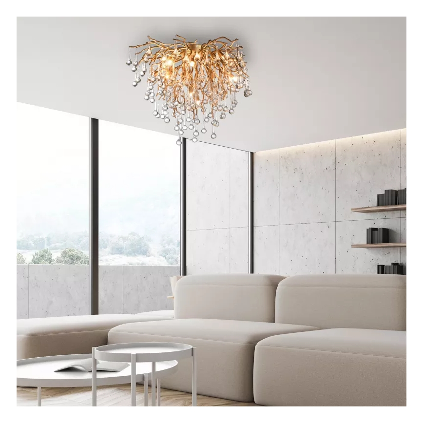 Paul Neuhaus 8091-11 - Plafonski luster ICICLE 9xG9/40W/230V prečnik 50 cm mesing
