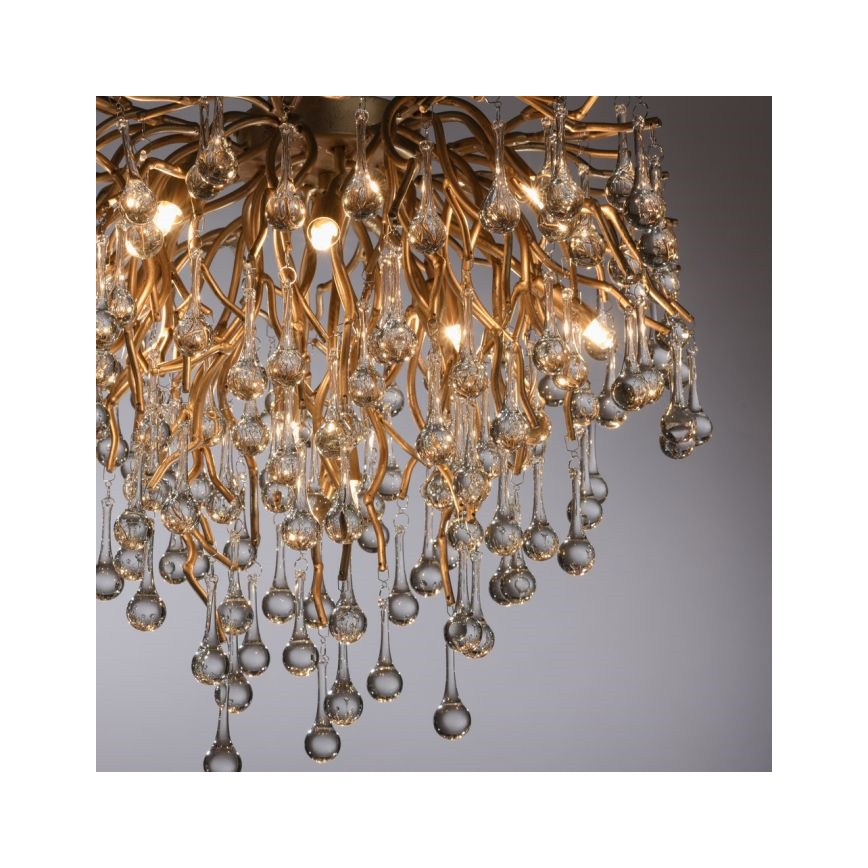 Paul Neuhaus 8091-11 - Plafonski luster ICICLE 9xG9/40W/230V prečnik 50 cm mesing