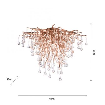 Paul Neuhaus 8091-11 - Plafonski luster ICICLE 9xG9/40W/230V prečnik 50 cm mesing