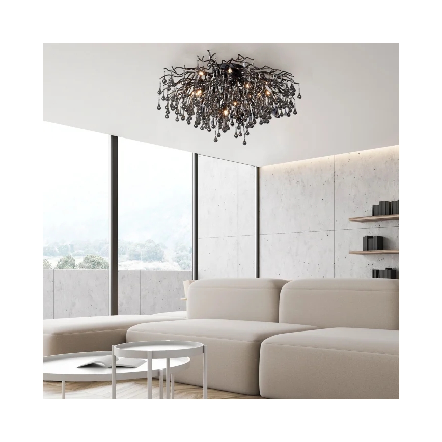 Paul Neuhaus 8092-18 - Plafonski luster ICICLE 14xG9/40W/230V, prečnik 100 cm, crna