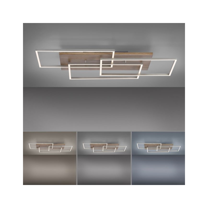 Paul Neuhaus 8330-79 - LED prigušiva plafonski luster PALMA 3xLED/12W/230V borovina + daljinski upravljač
