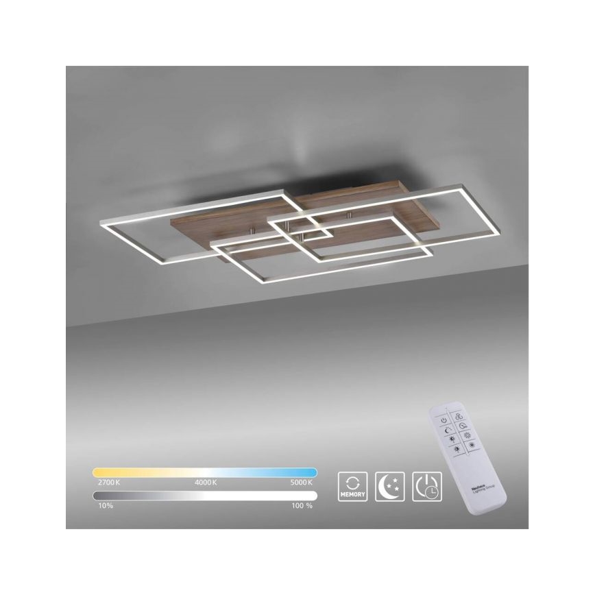 Paul Neuhaus 8330-79 - LED prigušiva plafonski luster PALMA 3xLED/12W/230V borovina + daljinski upravljač