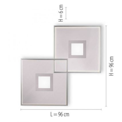 Paul Neuhaus 8378-55 - LED prigušiva plafonska svetiljka AMARA LED/45W/230V sjajni hrom + daljinski upravljač