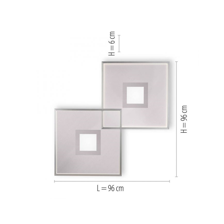 Paul Neuhaus 8378-55 - LED prigušiva plafonska svetiljka AMARA LED/45W/230V sjajni hrom + daljinski upravljač