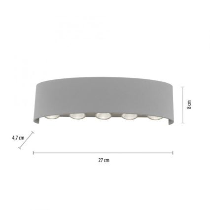 Paul Neuhaus 9489-21 - LED spoljašnje zidno svetlo CARLO 10xLED/0,8W/230V IP54