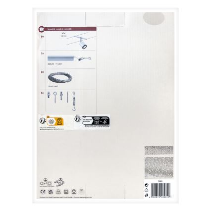 Paulmann 3981 - SET 5x LED/4W Kompletan sajlni sistem TUBE 230V mat hrom/crna