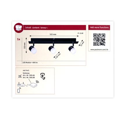 Paulmann 50099 - 3xLED/6,5W prigušiva LED spot svetiljka SMART DEON 230V ZigBee