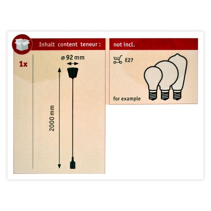 Paulmann 50346 - Napajni kabl NEORDIC 1xE27/20W/230V IP44