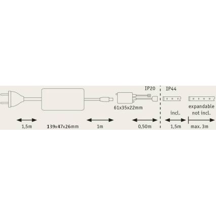Paulmann 70627 - LED RGB/18W IP44 prigušiva kupatilska traka MAXLED 1,5 m 230V + daljinski upravljač
