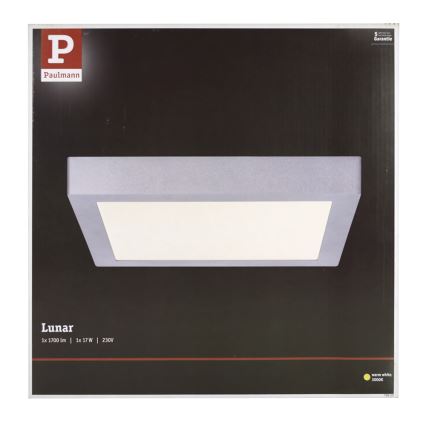 Paulmann 70650 - LED/17W Plafonsko svetlo LUNAR 230V 30x30 cm mat hrom