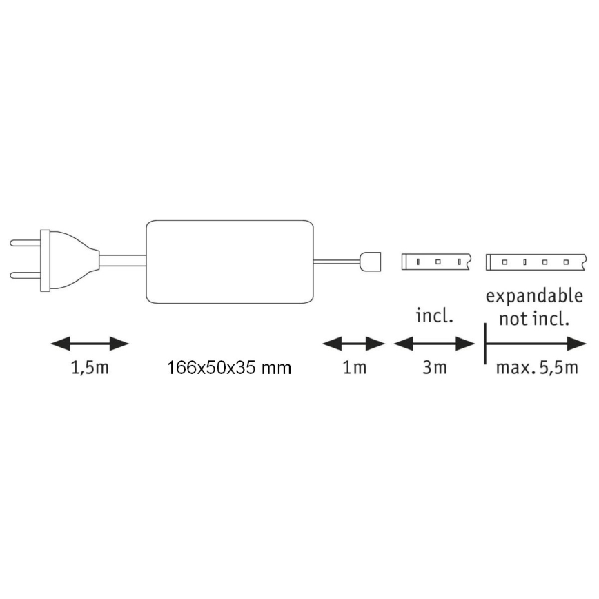 Paulmann 70669 - LED/35W IP44 prigušiva traka za kupatilo MAXLED 3 m 6500K 230V