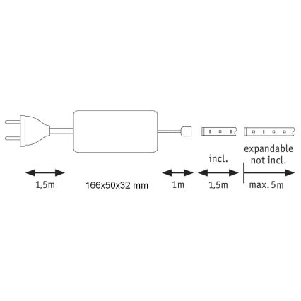 Paulmann 70672 - LED/18W IP44 prigušiva traka za kupatilo MAXLED 1,5 m 2700K 230V