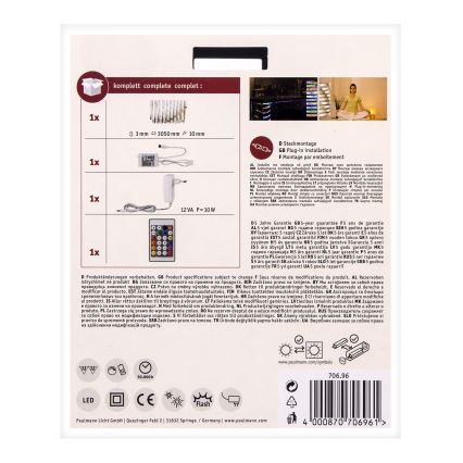 Paulmann 70696 - LED RGBW/8W prigušiva traka DIGITAL 3m 230V + daljinski upravljač