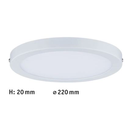 Paulmann 70868 - LED/18,5W prigušiva panel ATRIA 230V 2700K prečnik 22 cm bela