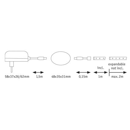 Paulmann 70955 - LED/3W traka sa senzorom 1m YOURLED 230V