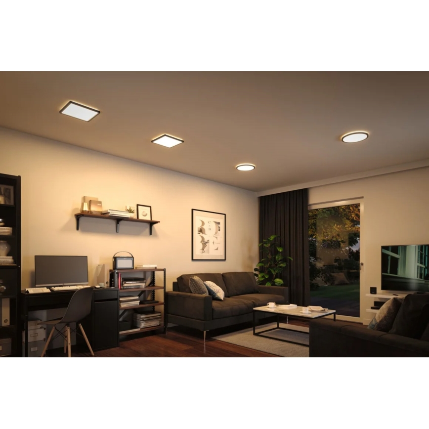 Paulmann 70997 - ATRIA LED površinski panel 11,2W, 230V, 3000K, prečnik 19 cm, crne boje