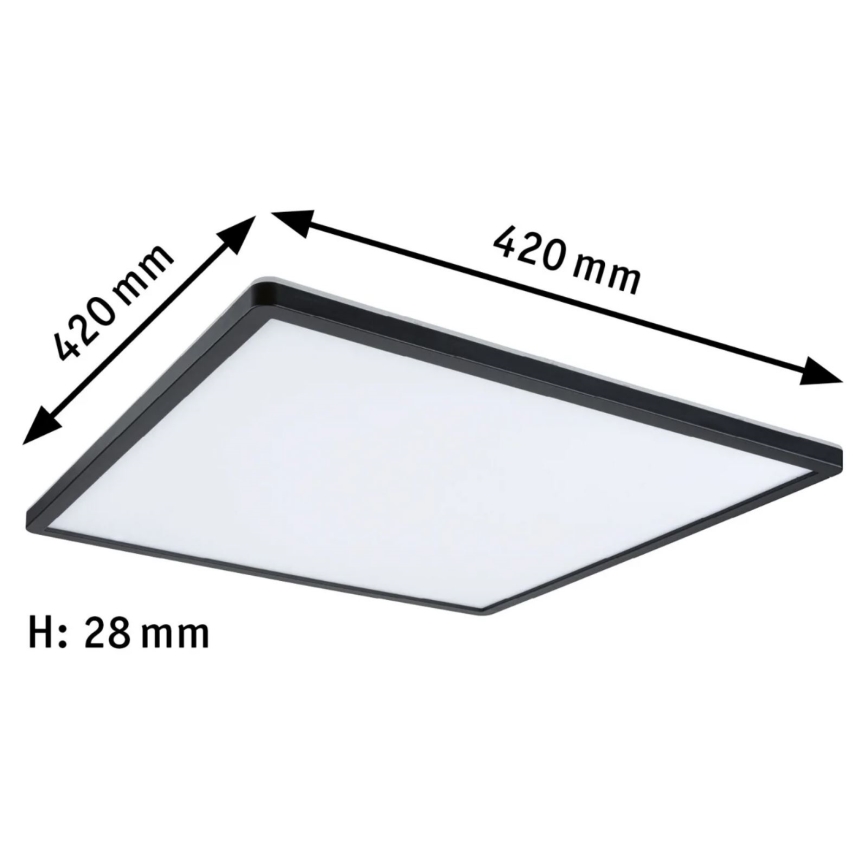 Paulmann 71002 - LED/22W prigušiva panel ATRIA 230V 3000K 42x42 cm crna