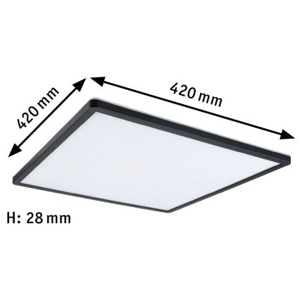 Paulmann 71016 - LED/22W prigušiva panel ATRIA 230V 4000K 42x42 cm crna