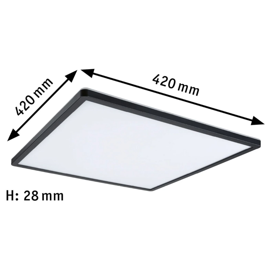 Paulmann 71016 - LED/22W prigušiva panel ATRIA 230V 4000K 42x42 cm crna