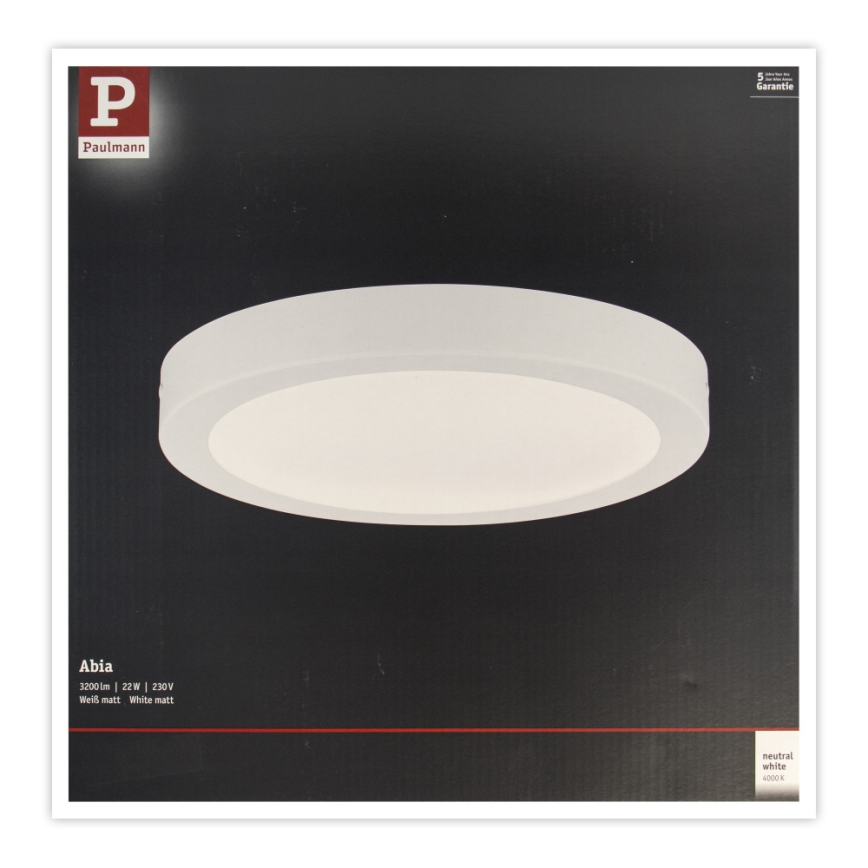 Paulmann 71021 - LED/22W plafonsko svetlo ABIA 230V belo