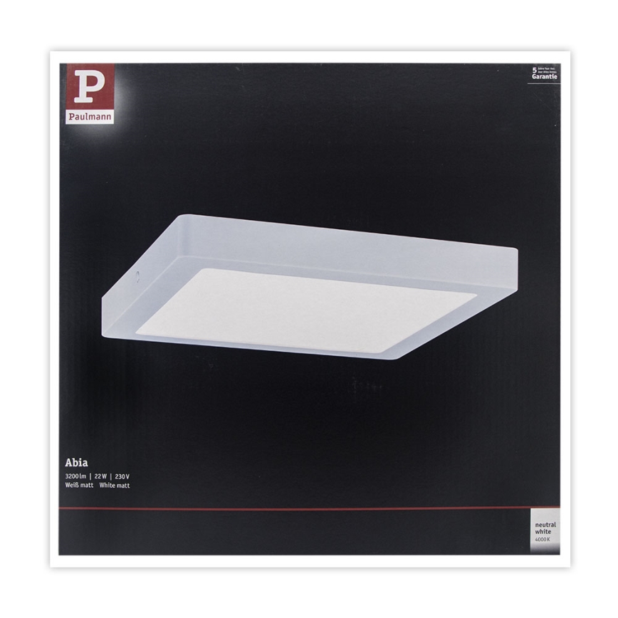 Paulmann 71022 - LED/22W plafonsko svetlo ABIA 230V belo