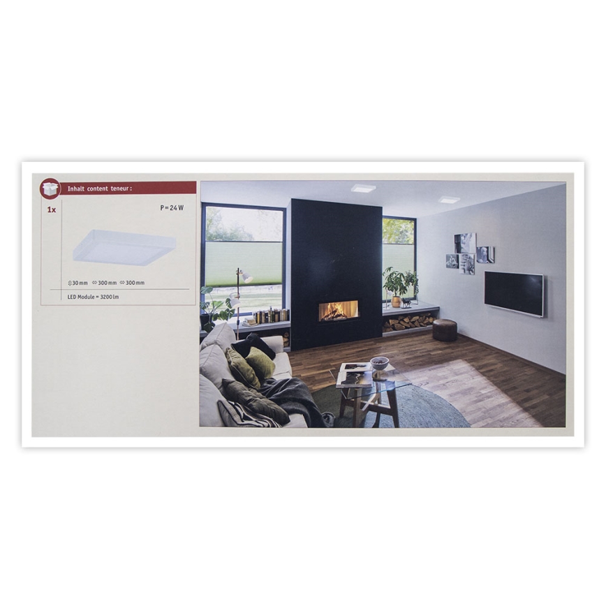 Paulmann 71022 - LED/22W plafonsko svetlo ABIA 230V belo