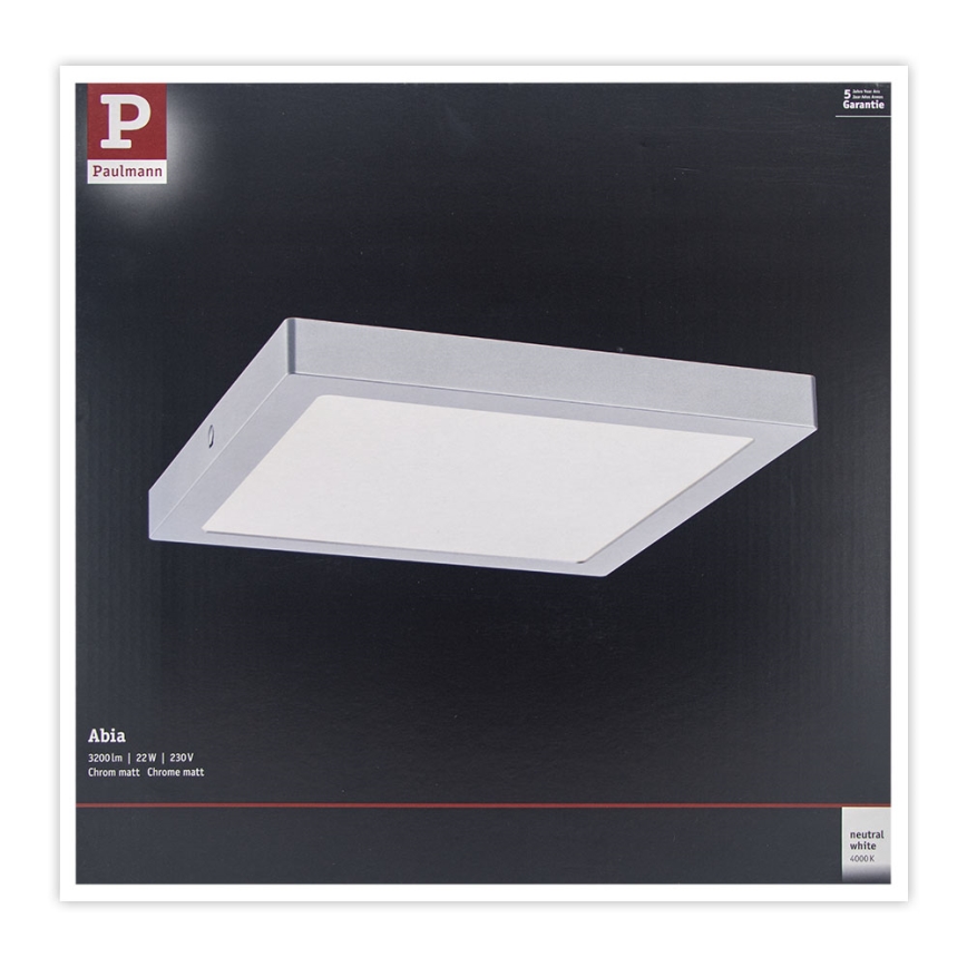 Paulmann 71024 - LED/22W Plafonsko svetlo ABIA 230V mat hrom