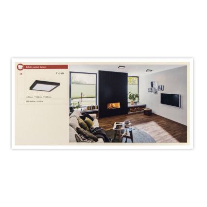 Paulmann 71026 - LED/22W plafonska svetiljka ABIA 230V crna