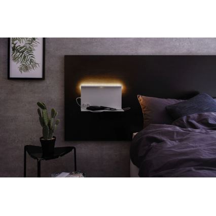 Paulmann 78919 - LED/4,5W prigušiva svetiljka sa policom i USB + LED/1,6W 230V