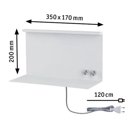 Paulmann 78919 - LED/4,5W prigušiva svetiljka sa policom i USB + LED/1,6W 230V