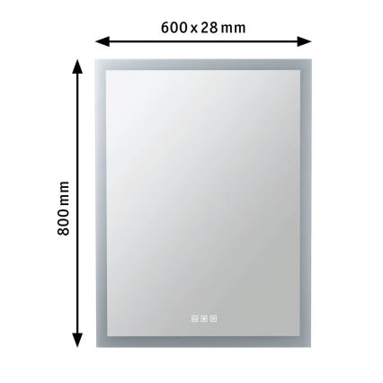 Paulmann 78951 - LED/22W IP44 prigušiva kupatilsko ogrevano ogledalo sa pozadinskim osvetljenjem 230V