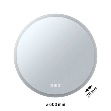 Paulmann 78952 - LED/21W IP44 prigušiva, grejano ogledalo za kupatilo sa pozadinskim osvetljenjem MIRA 230V