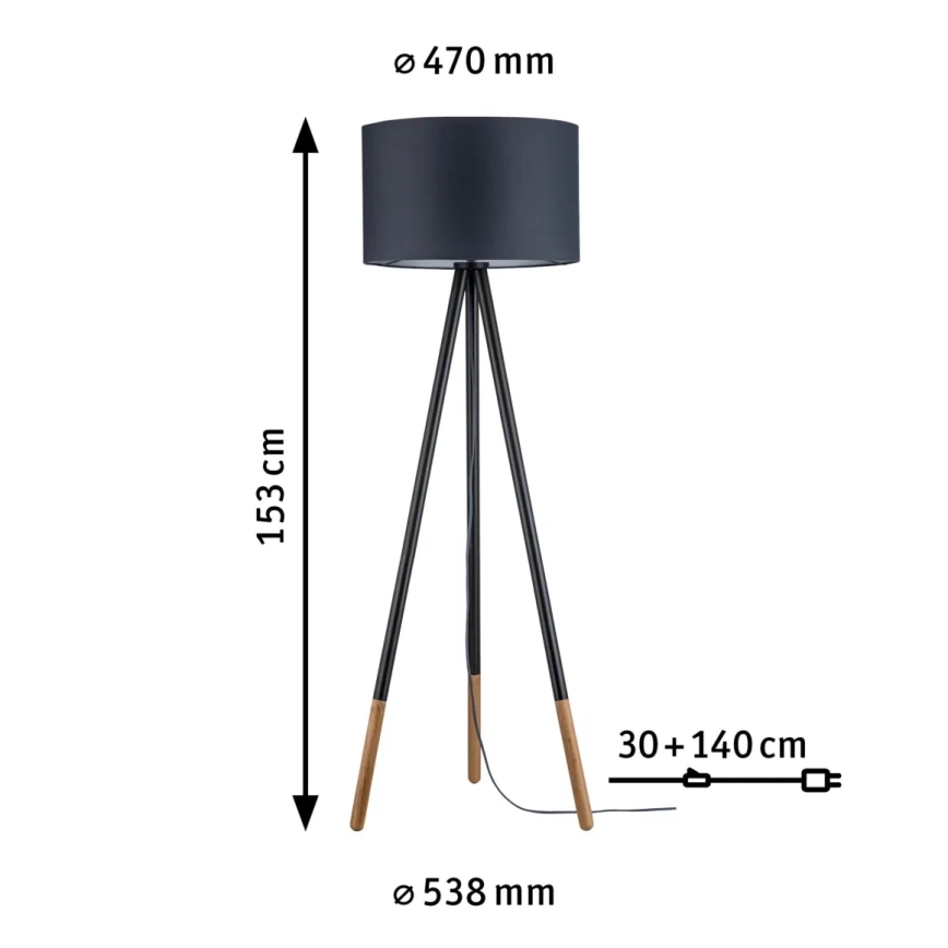 Paulmann 79633 - 1xE27/20W Stojeća lampa RURIK 230V