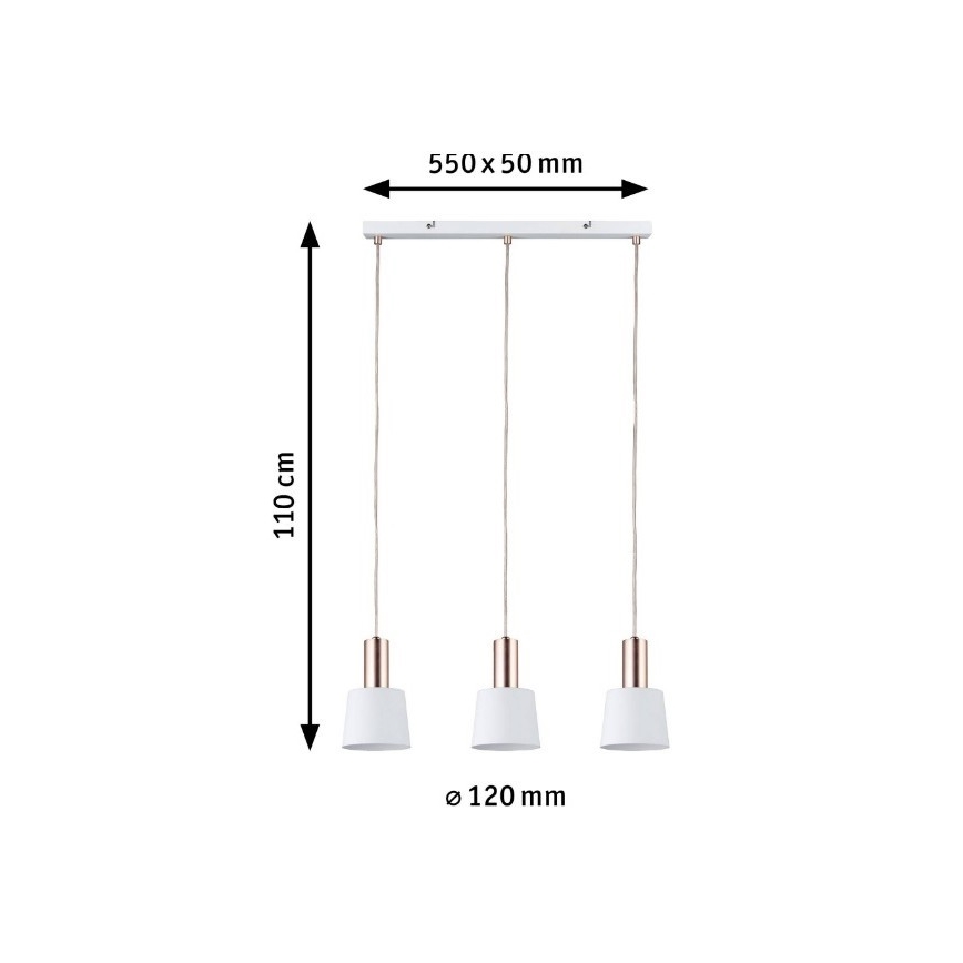 Paulmann 79657 - 3xE14/20W Luster na sajli NEORDIC HALDAR 230V