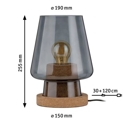Paulmann 79736 - 1xE27/20W Stona lampa IBEN 230V dimljena