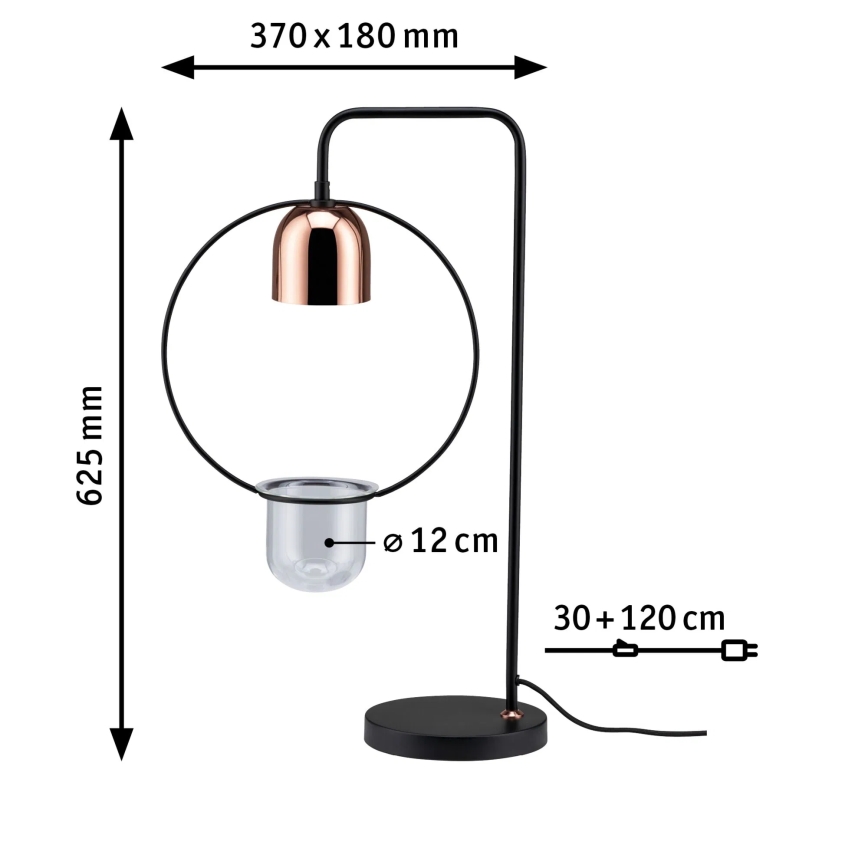 Paulmann 79746 - 1xGU10/20W Stona lampa FANJA 230V zadimljena
