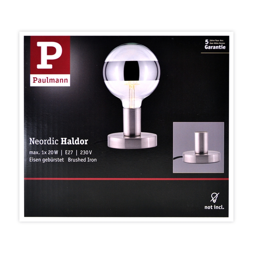 Paulmann 79759 - Stona lampa HALDOR 1xE27/20W/230V
