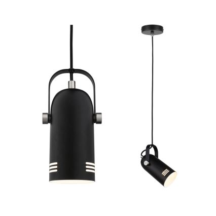 Paulmann 79766 - LED 1xE27/8W Viseći luster na sajli LAVEA 230V crna