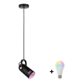 Paulmann 79766 - LED RGBW 1xE27/9W viseća lampa na sajli LAVEA 230V crna