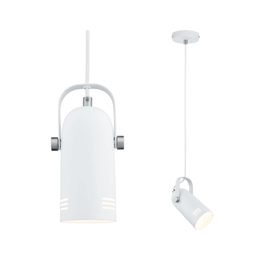 Paulmann 79767 - LED 1xE27/8W luster na sajli LAVEA 230V bela