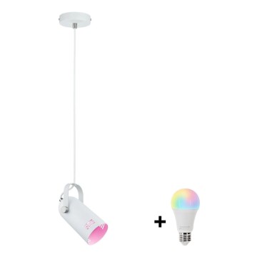 Paulmann 79767 - LED RGBW 1xE27/12W visilica na sajli LAVEA 230V bela
