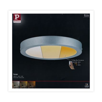 Paulmann 79798 - LED/16W plafonsko svetlo CARPO 230V 2300/2500/3000K